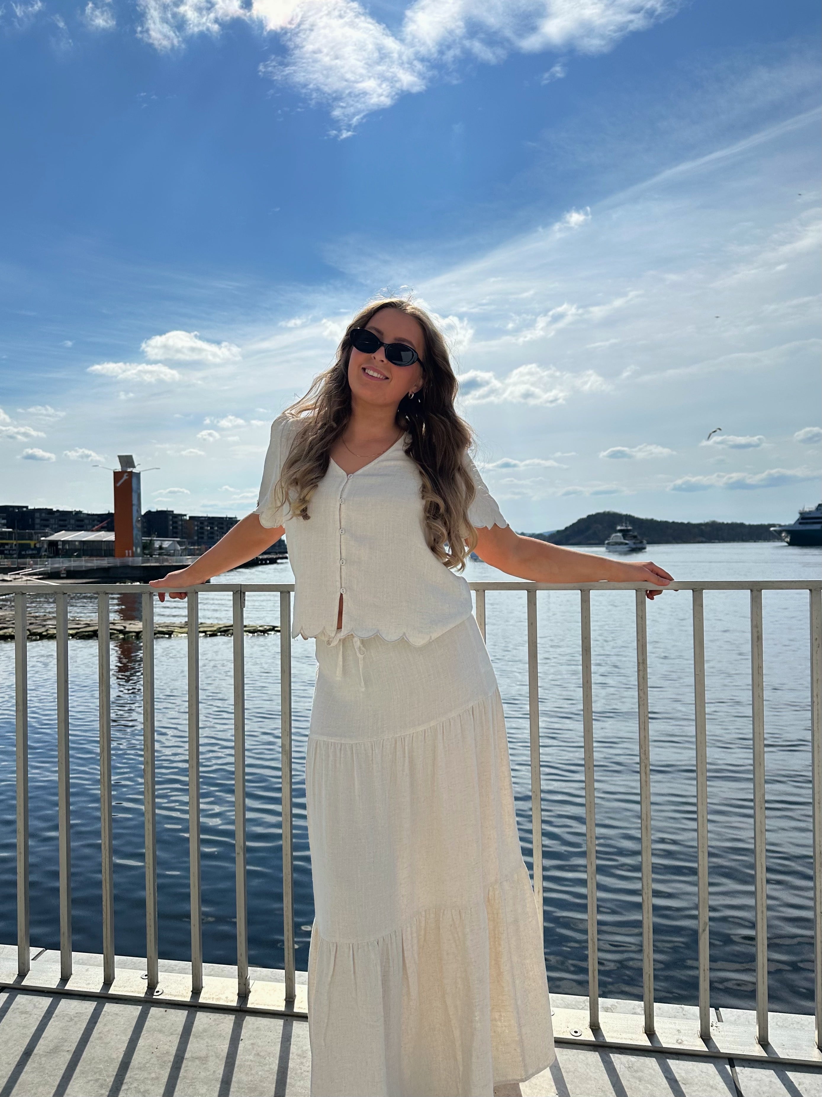 OBJSANNE Long Skirt - Sandshell